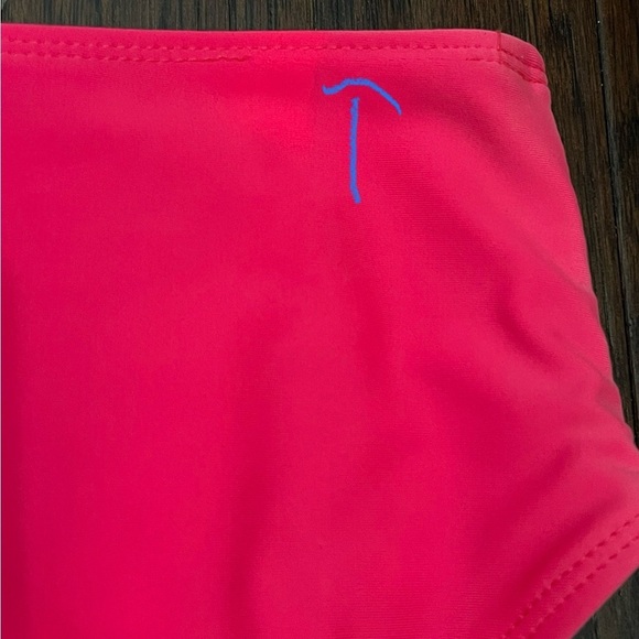 CYN & Luca High Waist Bikini Bottom Ombré on the right hip SZ L Hot Pink NWT - Picture 4 of 13